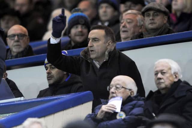 Carlos Carvalhal watches from the stands...Pic Steve Ellis