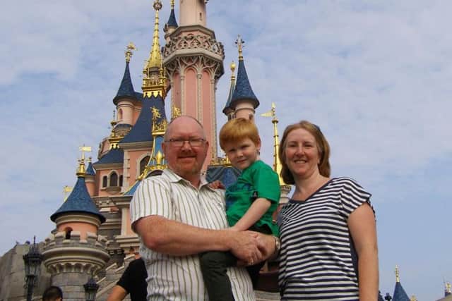 Andy, wife Michelle and William at Disneyland Paris