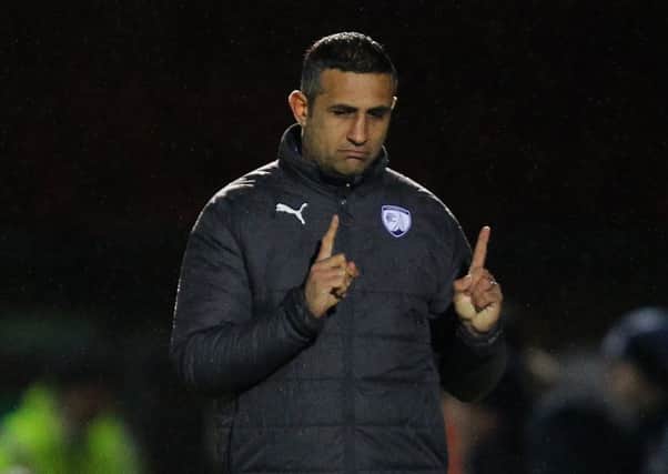 Picture by Gareth Williams/AHPIX.com; Football; Sky Bet League Two; Wycombe Wanderers v Chesterfield FC; 16/12/2017 KO 15.00; Adams Park; copyright picture; Howard Roe/AHPIX.com; Jack Lester plans formation changes to try and get back into the game at Wycombe