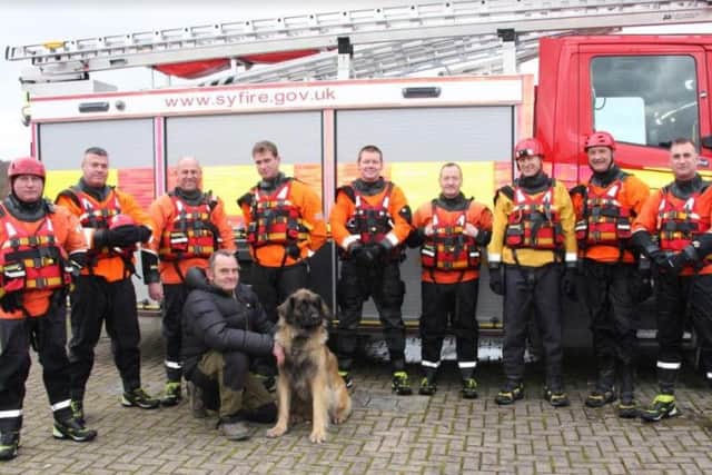 Firefighters and rescue dogs were involved in a training exercises at Rother Valley