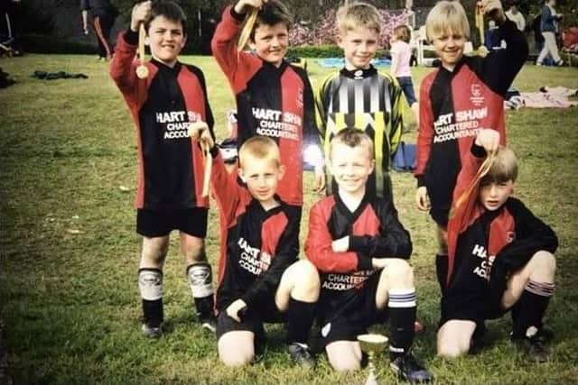 Harry (back row second from the left) with brother Joe during the one of Immaculate Conception Catholic Primary School May Day football tournaments.