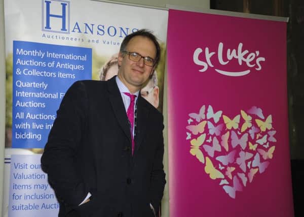 BBC antique auctioneer, Charles Hanson, supporting the charity auction for Sheffield's St Luke's Hospice