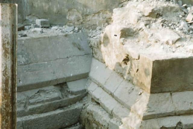 Part of the castle's gatehouse is revealed during excavations (Museums Sheffield)