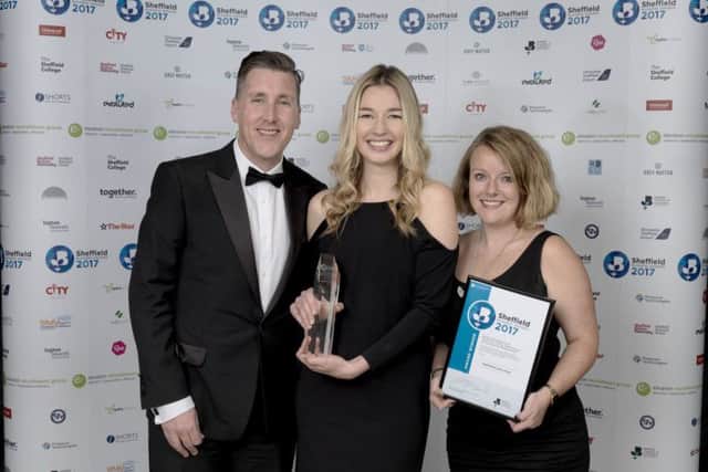 Sheffield Business Awards 2017 Mark Bruce of Meadowhall, Sylvia Bednarz, Maria Stoneman