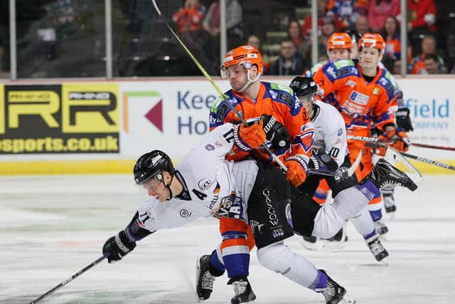 Robert Dowd in action against Braehead. Pic by Hayley Roberts