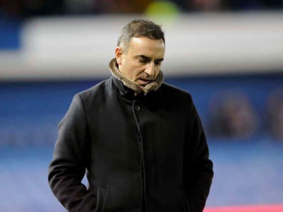A dejected Carlos Carvalhal on the sidelines during Sheffield Wednesday's defeat to Middlesbrough