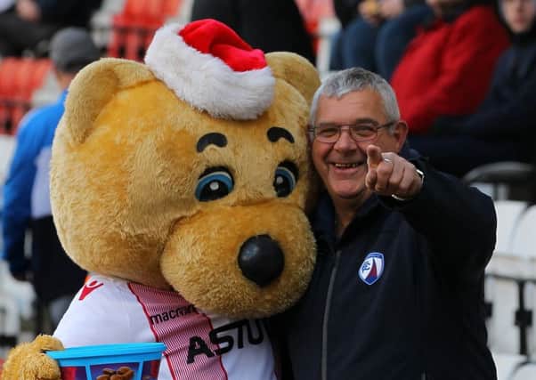 Picture by Gareth Williams/AHPIX.com; Football; Sky Bet League Two; Stevenage FC v Chesterfield FC; 16/12/2017 KO 15.00; Lamex Stadium; copyright picture; Howard Roe/AHPIX.com; Chesterfield fans at Stevenage