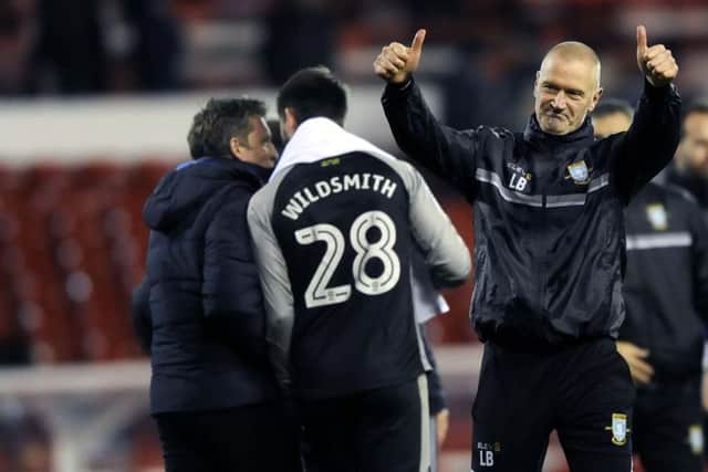 Lee Bullen salutes Wednesdayites after the win over Nottingham Forest