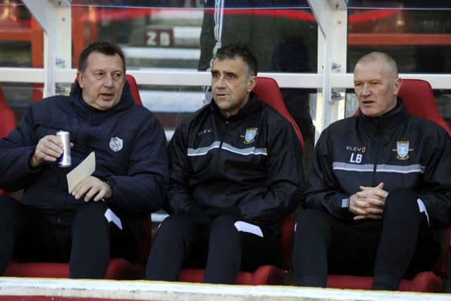 Lee Bullen (right) in charge at Forest alongside Neil Thompson and Andy Rhodes....Pic Steve Ellis