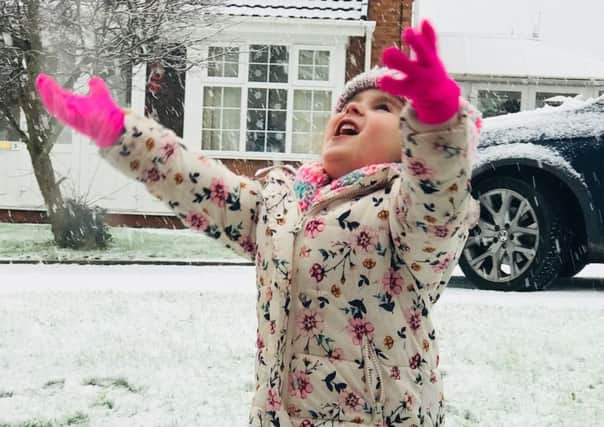 Imogen Farah enjoying the snow
