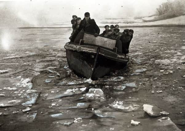 campnw
Arctic scene on the canal of the Sheffield and South Yorkshire Navigation Company yesterday. The boat with German prisoners of war among the crew is breaking ice to enable coal barges to get through to Sheffield power stations. For the last 28 days, the crew, under foreman Sidney Brice, have been starting at dawn each day, sometimes in blizzards and fog, to deal with ice varying in thickness from 1 to 9 inches.
Filed 5 March 1947