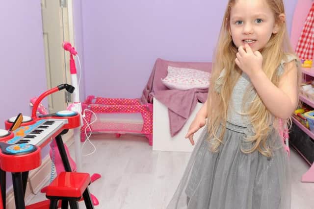 Myla at home in Woodhouse. Her mum Danielle said the four-year-old was 'full of life'. Picture: Andy Roe/The Star