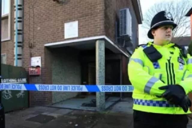 Police in Burngreave during the raids.