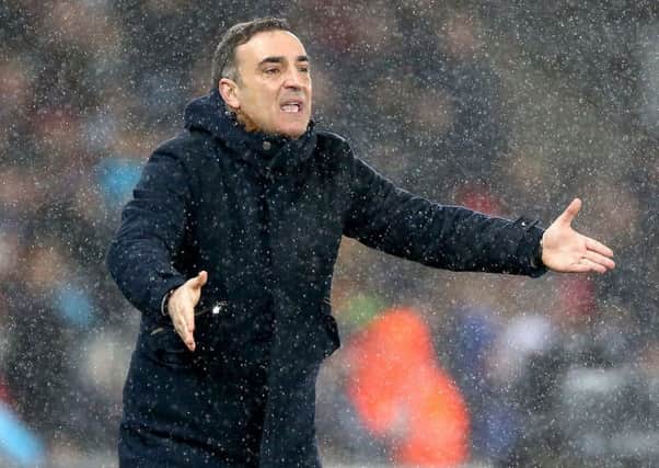 Carlos Carvalhal on the touchline in his new role as Swansea City boss