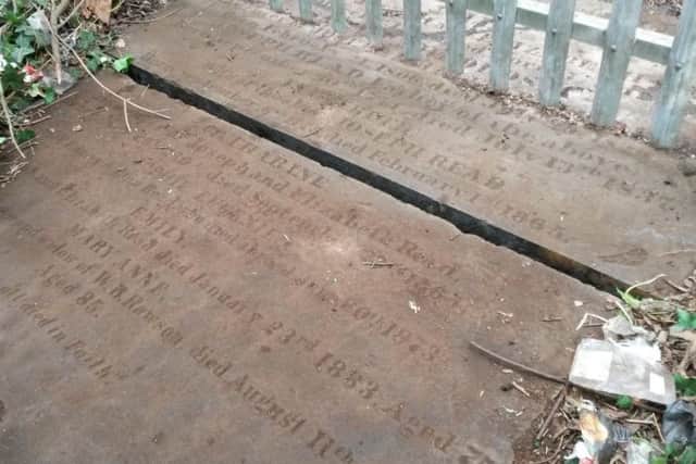 Mary Anne Rawson's headstone was uncovered last year at the graveyard