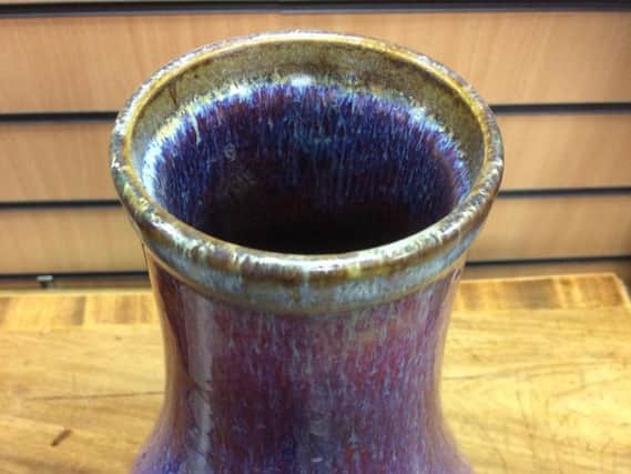 The purple Fang Du Boeuf Chinese vase was taken along to Hansons' first valuation event in Sheffield (photo: Hansons Auctioneers and Valuers)