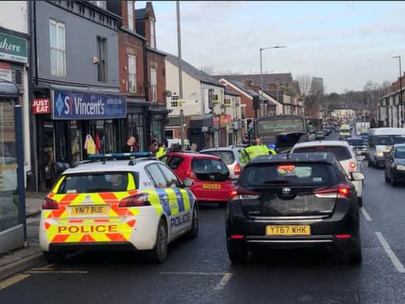 The scene of a collision on Abbeydale Road earlier today (Pic: Jonathan Young)