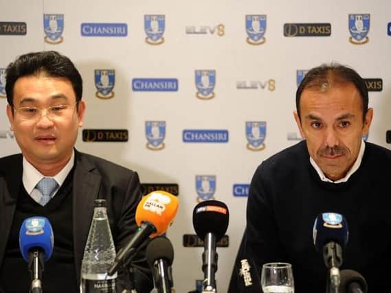 Owls chairman Dejphon Chansiri and new manager Jos Luhukay at his official unveiling as Sheffield Wednesday boss