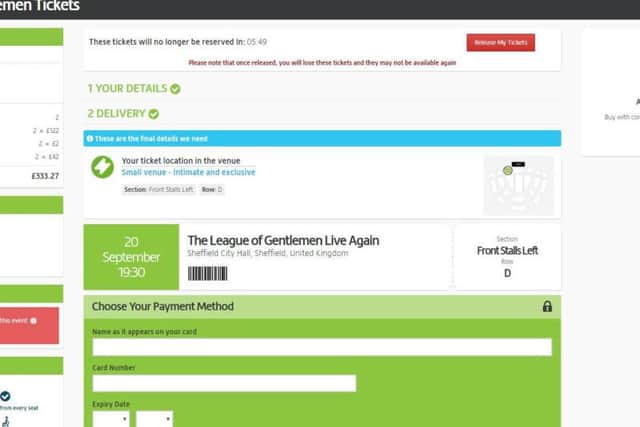Booking fees are only shown on Viagogo after personal details have been entered.