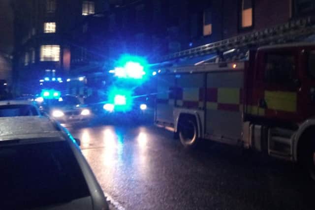 Firefighters at the scene.