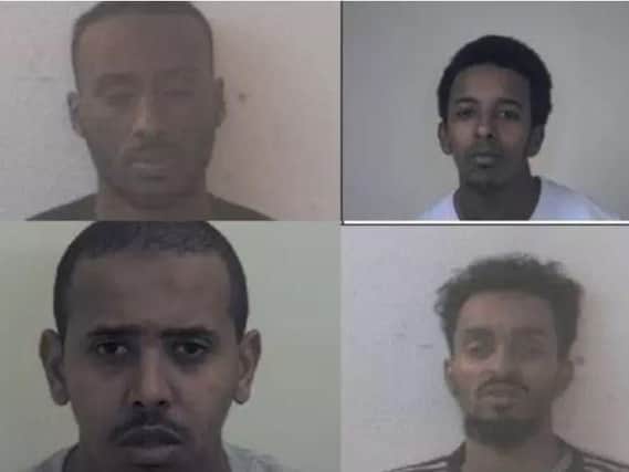 Men wanted over the murder of Jordan Thomas.
Top L-R - Ahmed Warsame and Jamal Ali
Bottom L-R - Mohammed Ali and Saeed Hussain