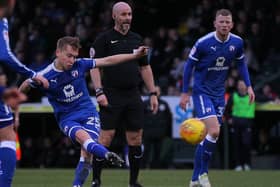 Picture by Gareth Williams/AHPIX.com; Football; Sky Bet League Two; Yeovil Town v Chesterfield FC; 20/01/2018 KO 15.00; Huish Park; copyright picture; Howard Roe/AHPIX.com; Chesterfield's Louis Reed fires them in front at Yeovil with a free-kick