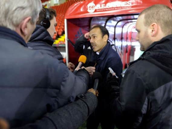 Jos Luhukay speaks to the media after his side's 0-0 draw with United