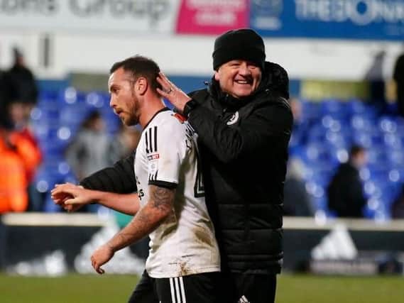 Samir Carruthers with Sheffield United manager Chris Wilder