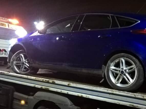 Police officers seized a stolen Ford Focus after a pursuit last night