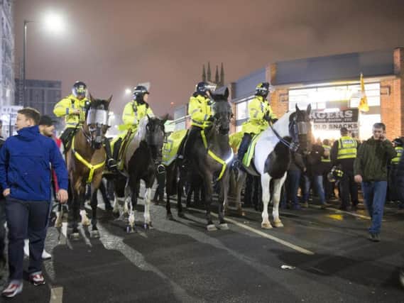 Police horses outside Bramall Lane - Credit: Dean Atkins