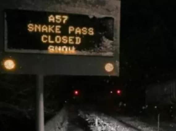 The Snake Pass is closed today because of snow