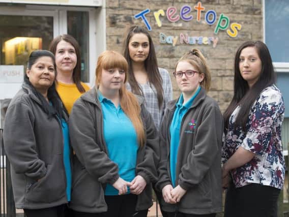 Staff at Treetops, one of Cornerstone Nurseries' three Sheffield sites at which parents are being asked to contribute towards the cost of providing so-called 'free' childcare