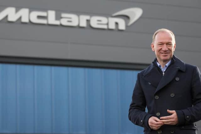 Mike Flewitt, chief executive officer for McLaren Automotive, outside the new factory.