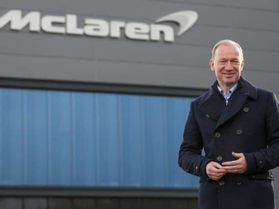 Mike Flewitt, chief executive officer for McLaren Automotive, outside the new factory.