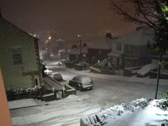 Snowy Stocksbridge yesterday (PIc: Ester Knibbs)