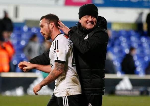 Samir Carruthers with Sheffield United manager Chris Wilder