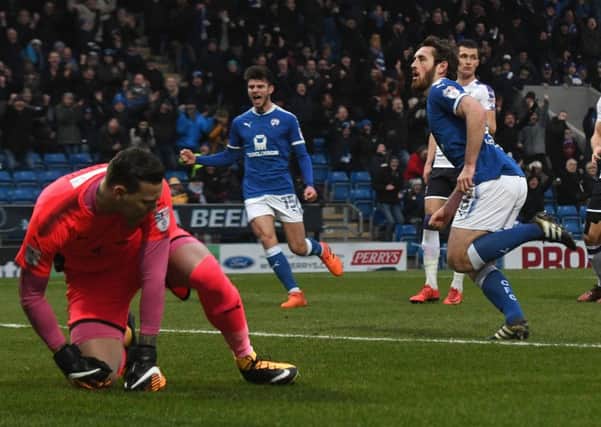Picture Andrew Roe/AHPIX LTD, Football, EFL Sky Bet League Two, Chesterfield FC v Luton Town, Proact Stadium, 13/01/18, K.O 3pm

Chesterfield's Jak McCourt celebrates his goal

Andrew Roe>>>>>>>07826527594
