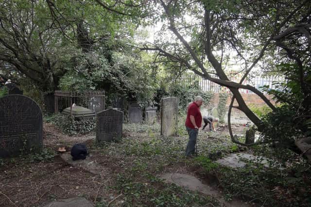 Friends of the Zion Graveyard help clear the graves, Sheffield, United Kingdom, 30th August 2017. Photo by Glenn Ashley Photography.