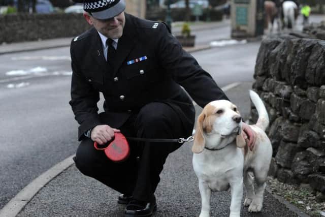 PC Fields' beloved pet dog Bertie joined the funeral procession