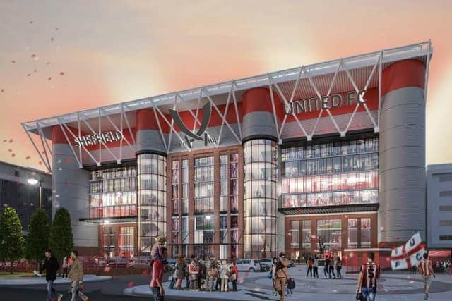 The extended South Stand would have nearly 14,000 seats (pic: Sheffield United/Whittam Cox Architects)