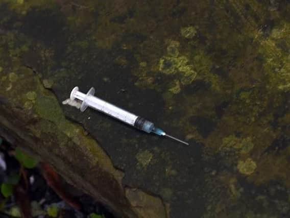 A drug syringe found discarded on a Sheffield street