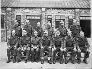 Frank (back row, second from left) during an officer cadet course in 1942