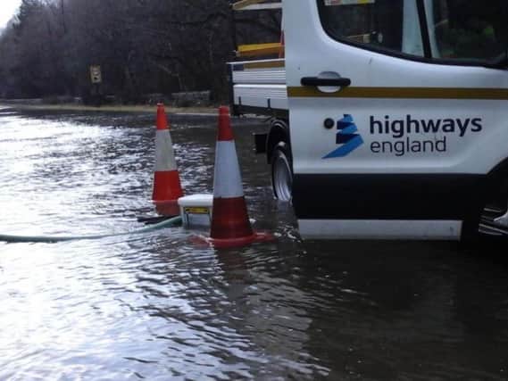 Highways England released this picture of the flooding on Thursday.
