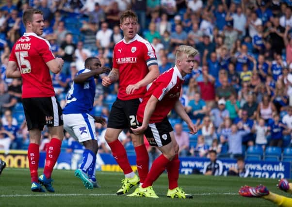 Chesterfield vs Barnsley - Sylvan Ebanks-Blake puts chesterfield into the lead - Pic By James Williamson