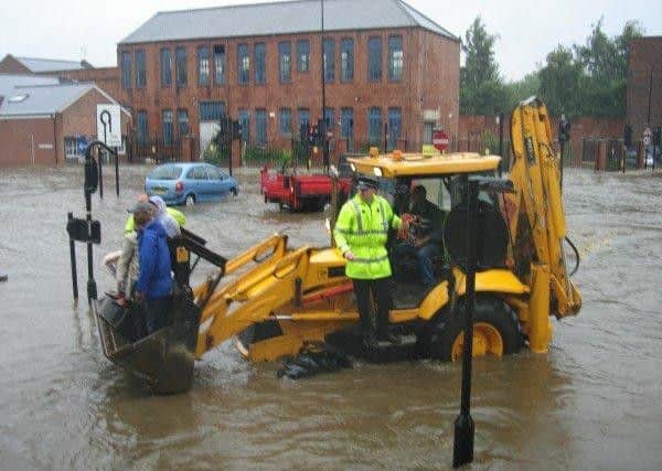 Flooding outside Gripple's Savile Street premises in 2007