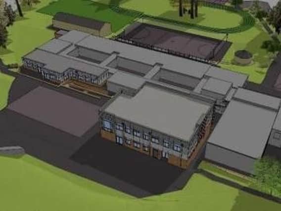 A computer generated image showing how the school will look when the extension is complete