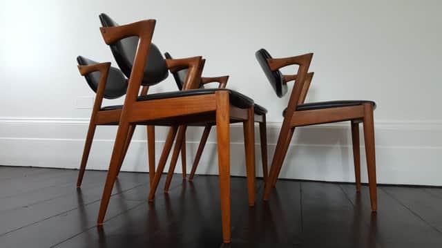 Kai Kristiansen Model 42 Teak frame Dining Chairs for Schou Andersen in the 1960s