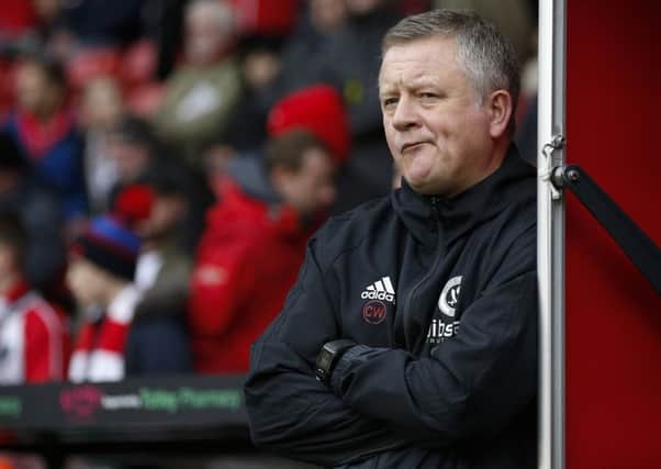Chris Wilder manager of Sheffield Utd during the FA Cup clash with Preston: Simon Bellis/Sportimage