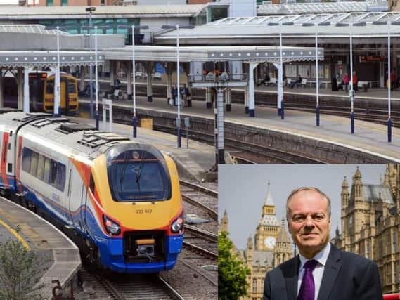 Sheffield Railway Station and inset: Sheffield South East MP Clive Betts