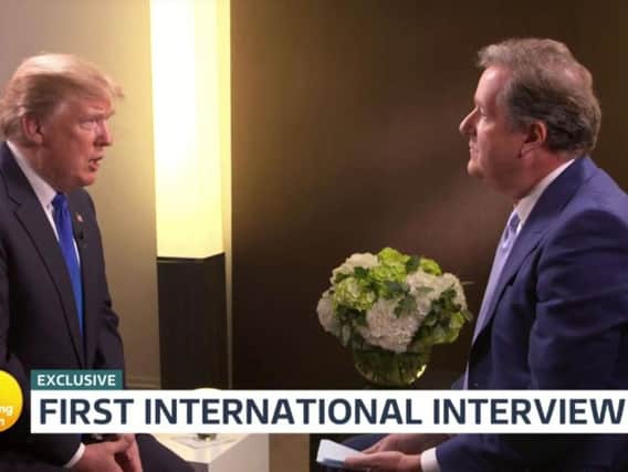Piers Morgan interviews Donald Trump. Pic: ITV